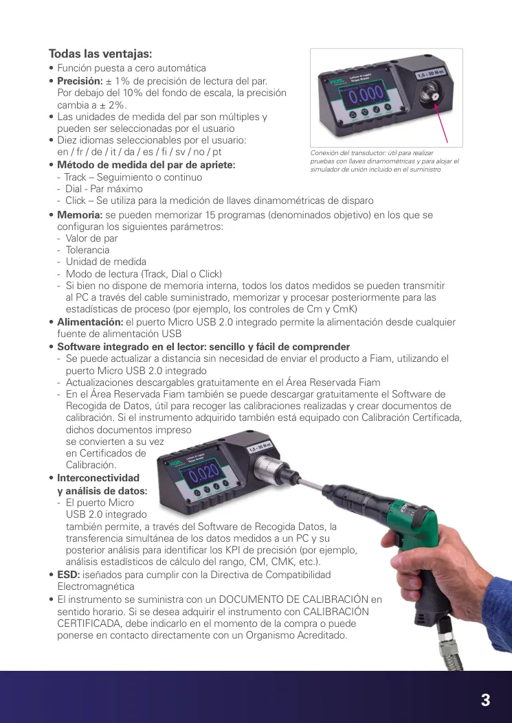 Hoja de catálogo · página PDF 3 · SIMULADOR DE UNIÓN