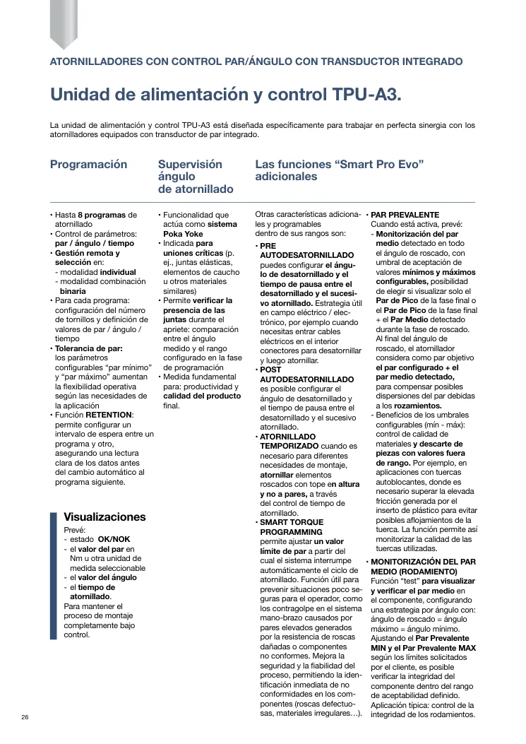 Hoja de catálogo · página PDF 26 · TPU-A3