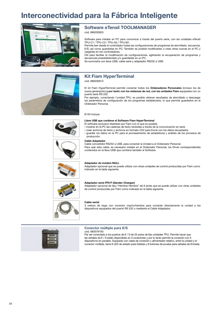 Hoja de catálogo · página PDF 34 · eTensil TOOLMANAGER