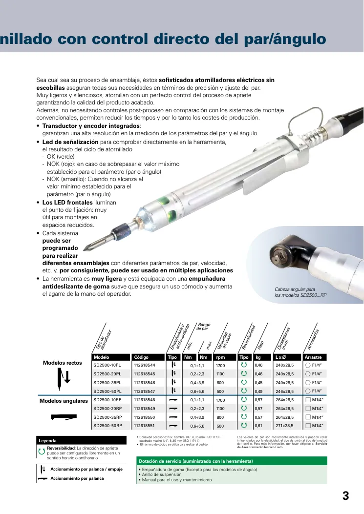 Hoja de catálogo · página PDF 3 · SD2500-35RP