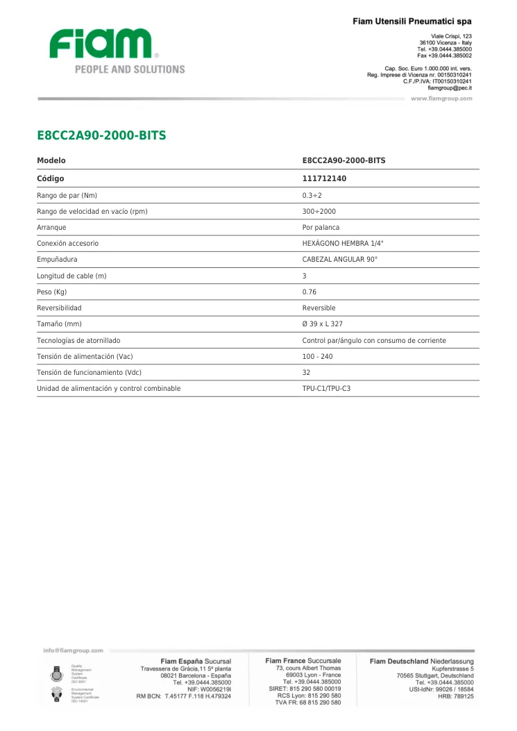 Ficha técnica · E8CC2A90-2000-BITS · E8CC2A90-2000-BITS